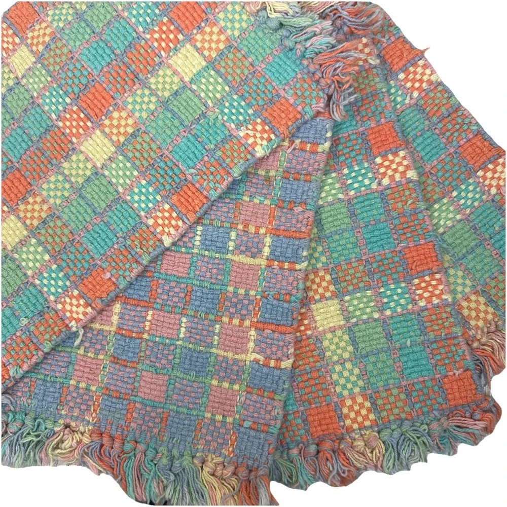 Woven Placemat‎ Pastel Doily Shabby Pastel Checkered 18